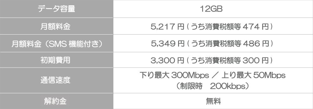 ＠モバイルくん。データSIM12GB